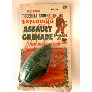 2 Vintage Toy Exploding Assault Grenades